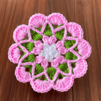 Crochet Floral Motif Coaster Pattern Layered Petal Doily Design Vintage Lace Round Crochet Tutorial PDF - Hand Trendy