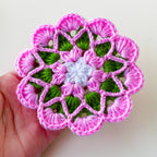Crochet Floral Motif Coaster Pattern Layered Petal Doily Design Vintage Lace Round Crochet Tutorial PDF - Hand Trendy