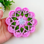 Crochet Floral Motif Coaster Pattern Layered Petal Doily Design Vintage Lace Round Crochet Tutorial PDF - Hand Trendy