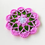 Crochet Floral Motif Coaster Pattern Layered Petal Doily Design Vintage Lace Round Crochet Tutorial PDF - Hand Trendy