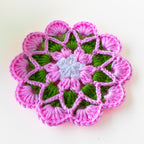 Crochet Floral Motif Coaster Pattern Layered Petal Doily Design Vintage Lace Round Crochet Tutorial PDF - Hand Trendy