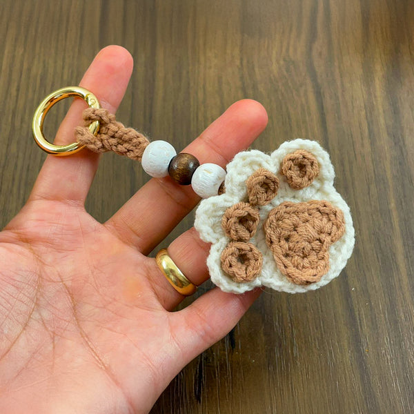 Crochet Paw Keychain Pattern PDF, DIY Pet Lover Gift Tutorial, Easy Crochet Paw Applique