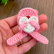 Crochet Awareness Ribbon Pattern PDF, Pink Ribbon with Heart, Breast Cancer Support DIY