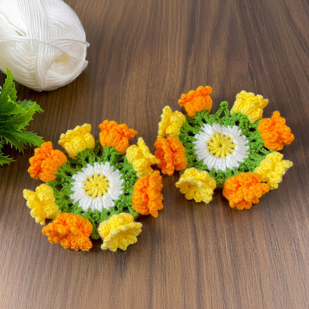 Tulip Coaster Crochet Pattern – Colorful Flower Doily PDF - Spring Floral Table Decor - Hand Trendy