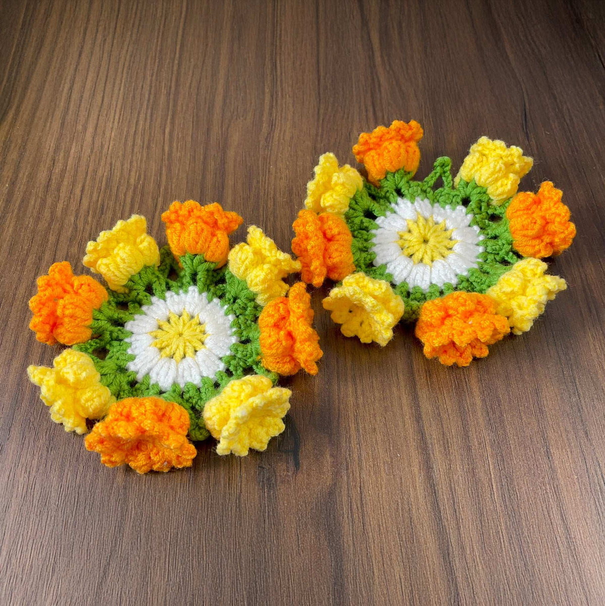 Tulip Coaster Crochet Pattern – Colorful Flower Doily PDF - Spring Floral Table Decor - Hand Trendy