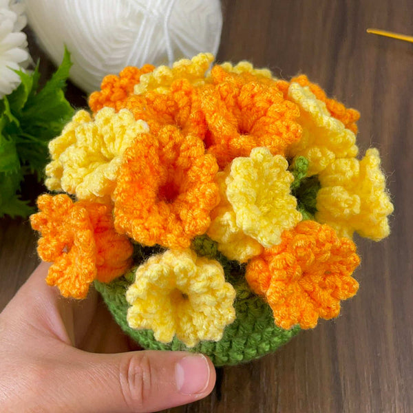 Crochet 3D Potted Flower Pattern PDF, Amigurumi Flower Pot Tutorial, DIY Home Decor Plant