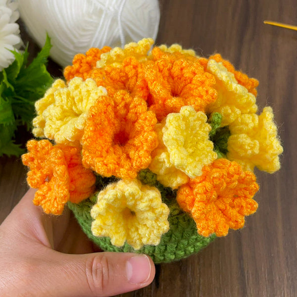 Crochet 3D Potted Flower Pattern PDF, Amigurumi Flower Pot Tutorial, DIY Home Decor Plant