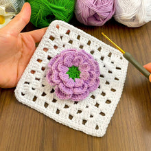 Crochet 3D Flower Granny Square Pattern PDF, Layered Bloom Motif Tutorial - Hand Trendy