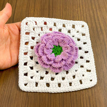 Crochet 3D Flower Granny Square Pattern PDF, Layered Bloom Motif Tutorial - Hand Trendy