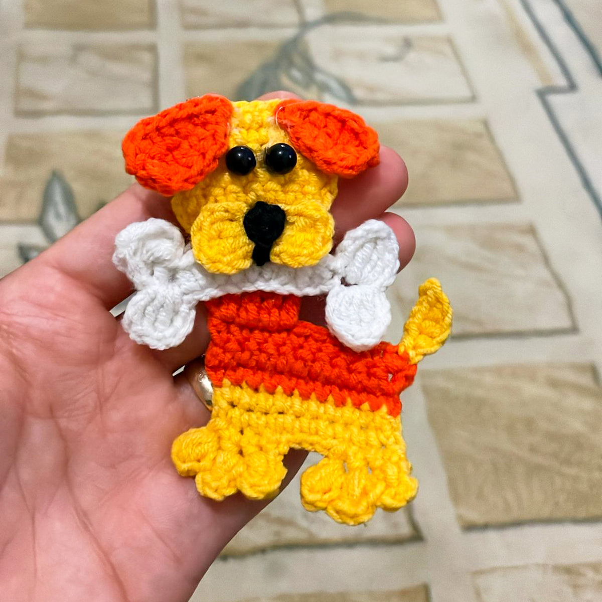 Crochet Dog Keychain Pattern PDF, DIY Puppy Applique Tutorial, Cute Dog Lover Gift - Hand Trendy