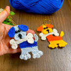 Crochet Dog Keychain Pattern PDF, DIY Puppy Applique Tutorial, Cute Dog Lover Gift - Hand Trendy