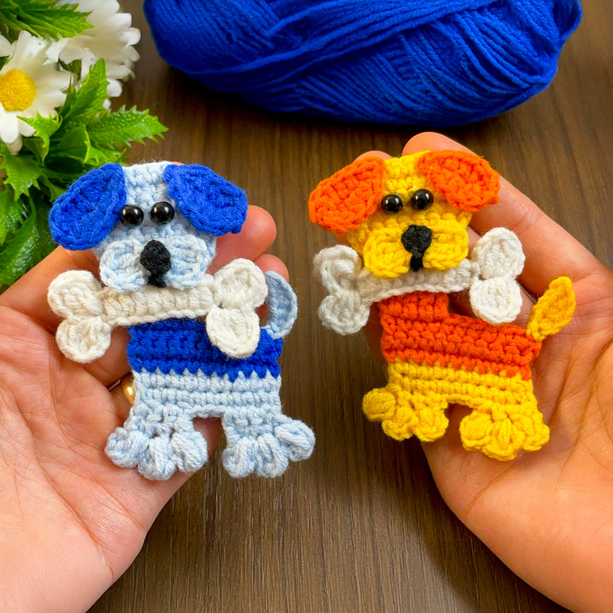 Crochet Dog Keychain Pattern PDF, DIY Puppy Applique Tutorial, Cute Dog Lover Gift - Hand Trendy