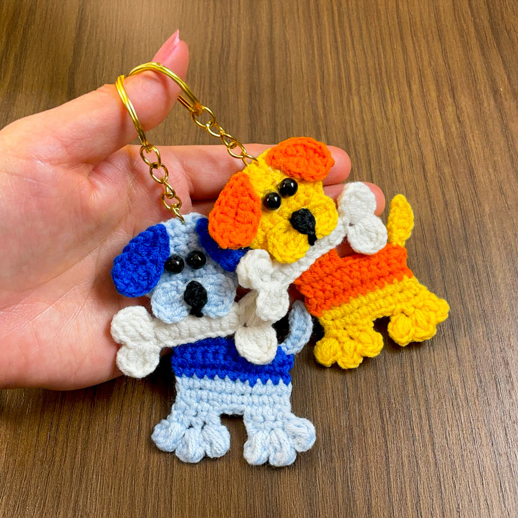 Crochet Dog Keychain Pattern PDF, DIY Puppy Applique Tutorial, Cute Dog Lover Gift - Hand Trendy
