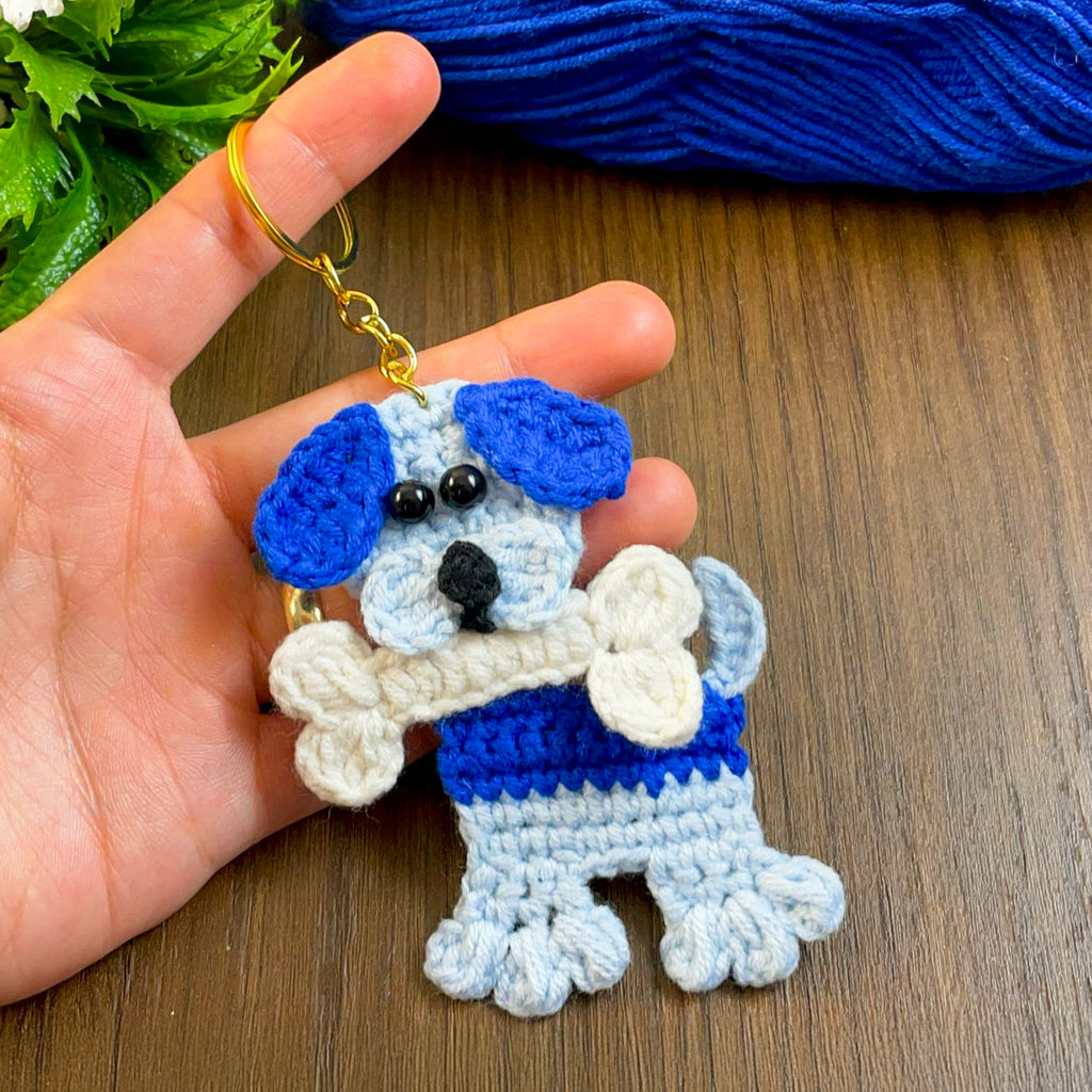 Crochet Dog Keychain Pattern PDF, DIY Puppy Applique Tutorial, Cute Dog Lover Gift - Hand Trendy