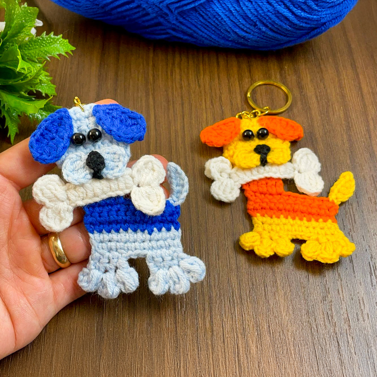 Crochet Dog Keychain Pattern PDF, DIY Puppy Applique Tutorial, Cute Dog Lover Gift - Hand Trendy