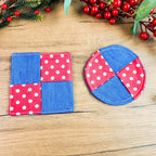 Sewing Coaster Set Pattern for Christmas - DIY Fabric Patchwork Mug Rugs in Christmas - Hand Trendy