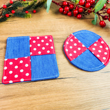 Sewing Coaster Set Pattern for Christmas - DIY Fabric Patchwork Mug Rugs in Christmas