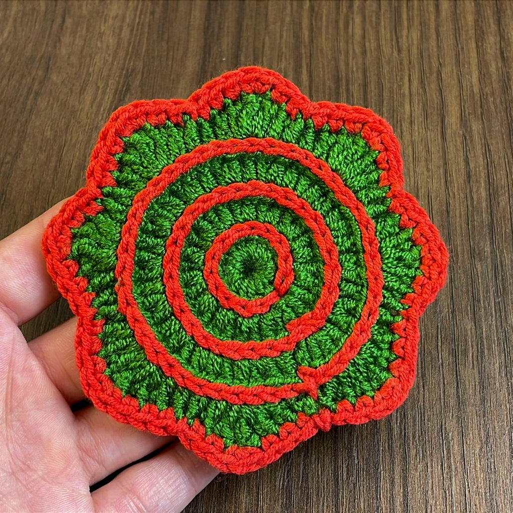 Crochet Coaster Pattern PDF – Spiral Edge Round Coaster Tutorial – Handmade Crochet Mug Mat or Gift Idea - Hand Trendy