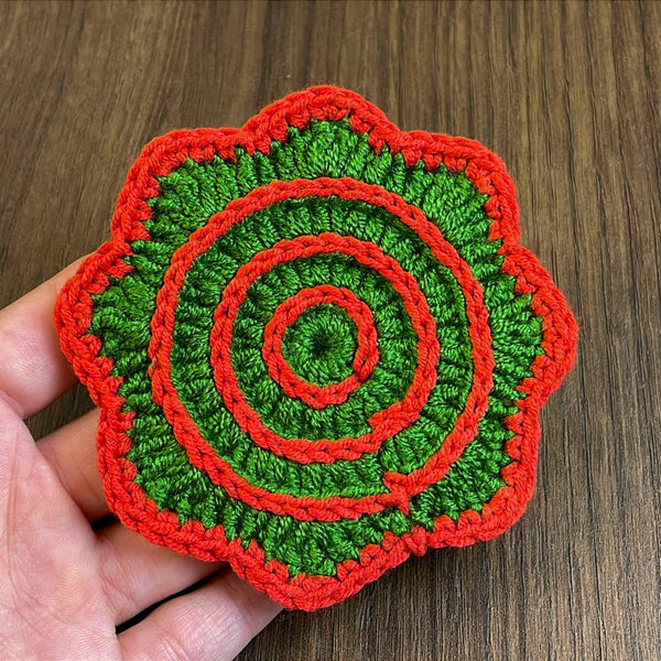 Crochet Coaster Pattern PDF – Spiral Edge Round Coaster Tutorial – Handmade Crochet Mug Mat or Gift Idea - Hand Trendy
