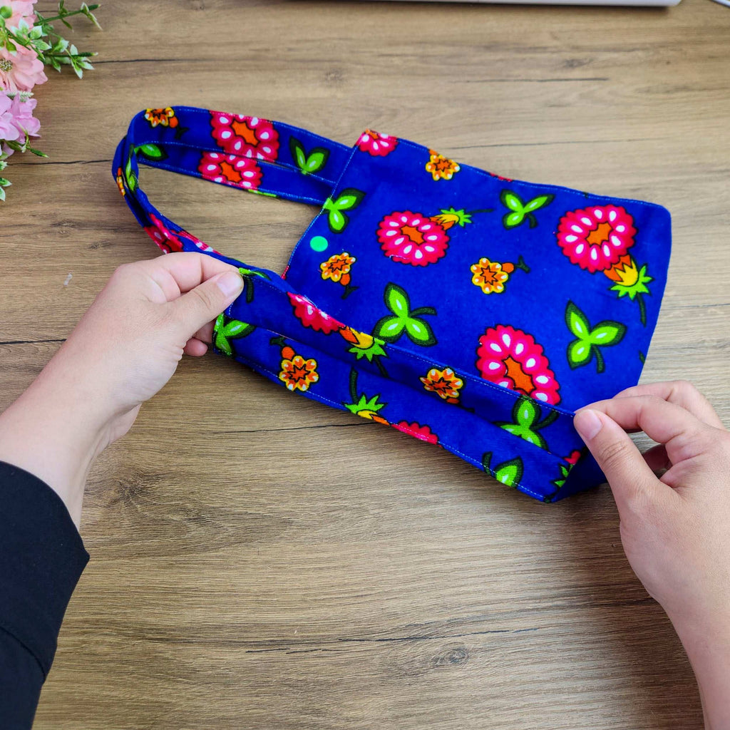 Floral Mini Tote Bag Sewing Pattern – Reversible Fabric Bag PDF Tutorial for Beginners - Hand Trendy
