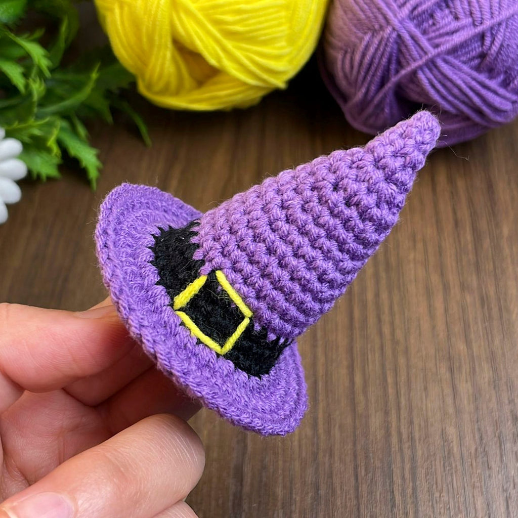 Crochet Witch Hat Pattern For Halloween Decor – Mini Amigurumi Wizard Hat PDF - Hand Trendy
