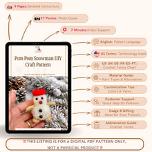 Pom Pom Snowman DIY Craft Pattern, Easy Snowman Tutorial for Winter Decorations - Hand Trendy