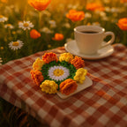 Tulip Coaster Crochet Pattern – Colorful Flower Doily PDF - Spring Floral Table Decor - Hand Trendy