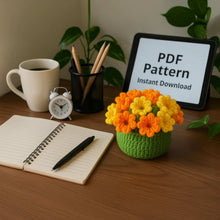 Crochet 3D Potted Flower Pattern PDF, Amigurumi Flower Pot Tutorial, DIY Home Decor Plant