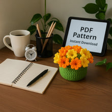 Crochet 3D Potted Flower Pattern PDF, Amigurumi Flower Pot Tutorial, DIY Home Decor Plant