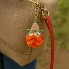 3D Crochet Rose Keychain Pattern PDF, Handmade Floral Bag Charm - Hand Trendy
