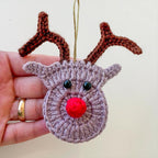 Reindeer Crochet Ornament Pattern PDF - Handmade Holiday Ornament PDF Tutorial for Beginners - Hand Trendy