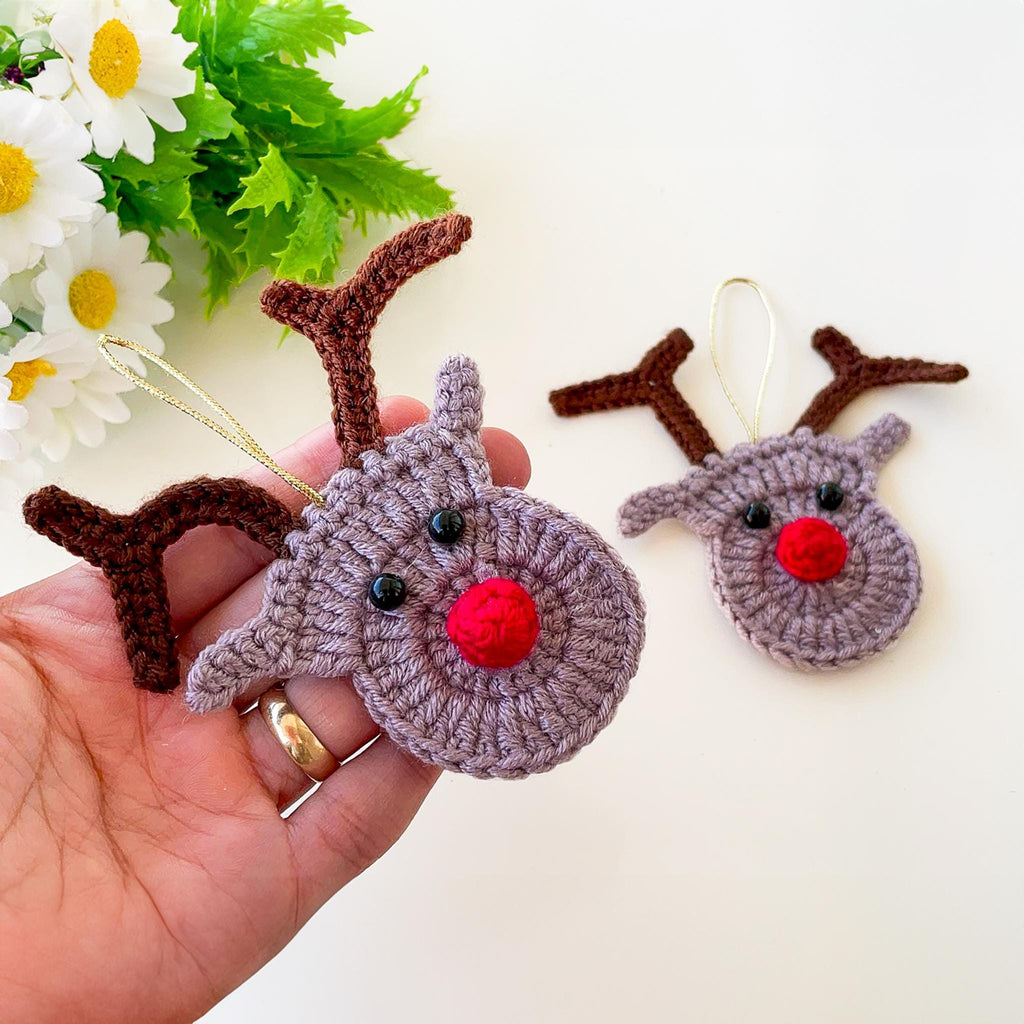 Reindeer Crochet Ornament Pattern PDF - Handmade Holiday Ornament PDF Tutorial for Beginners - Hand Trendy