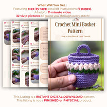 Floral Crochet Bag Keychain PDF Pattern – Mini Flower Purse Keyring Tutorial - Hand Trendy