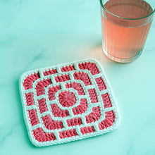 Brick Square Crochet Coaster Pattern Geometric Mug Rug Modern Home Decor PDF