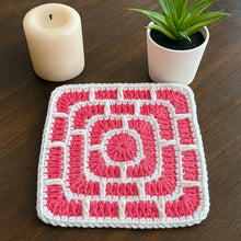 Brick Square Crochet Coaster Pattern Geometric Mug Rug Modern Home Decor PDF