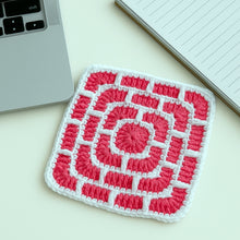 Brick Square Crochet Coaster Pattern Geometric Mug Rug Modern Home Decor PDF