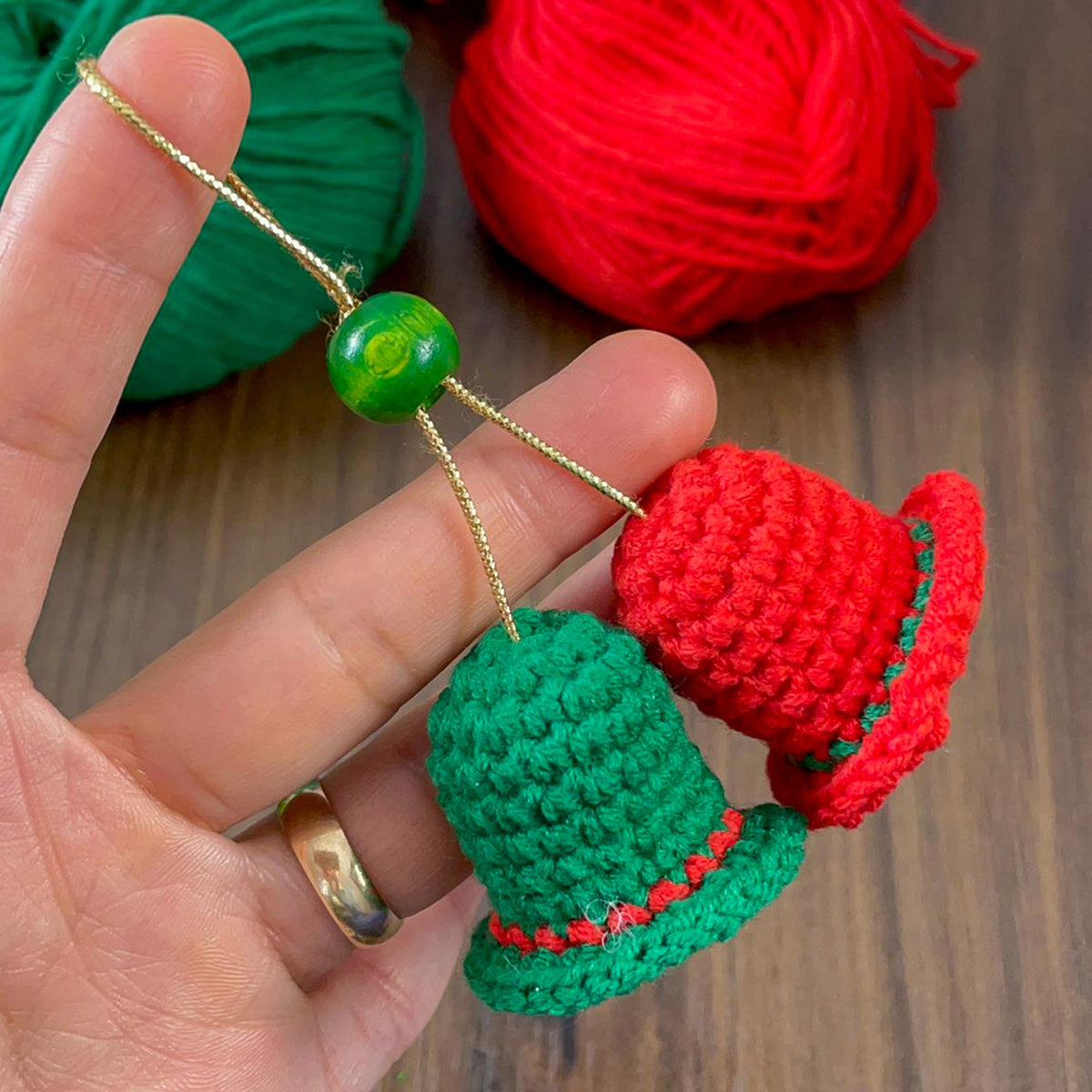 Mini Crochet Christmas Bells PDF Pattern - Handmade Small Bell Decorations - Hand Trendy