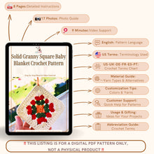 Solid Granny Square Baby Blanket Crochet Pattern - Beginner Crochet Coaster Pattern - Hand Trendy