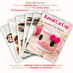 Crochet Pattern Bundle, Crochet Coaster Pattern and Cup Cozy Crochet Pattern PDF, Mug Cozy Crochet Pattern, Cute Cat Coaster and Mug Cozy Set
