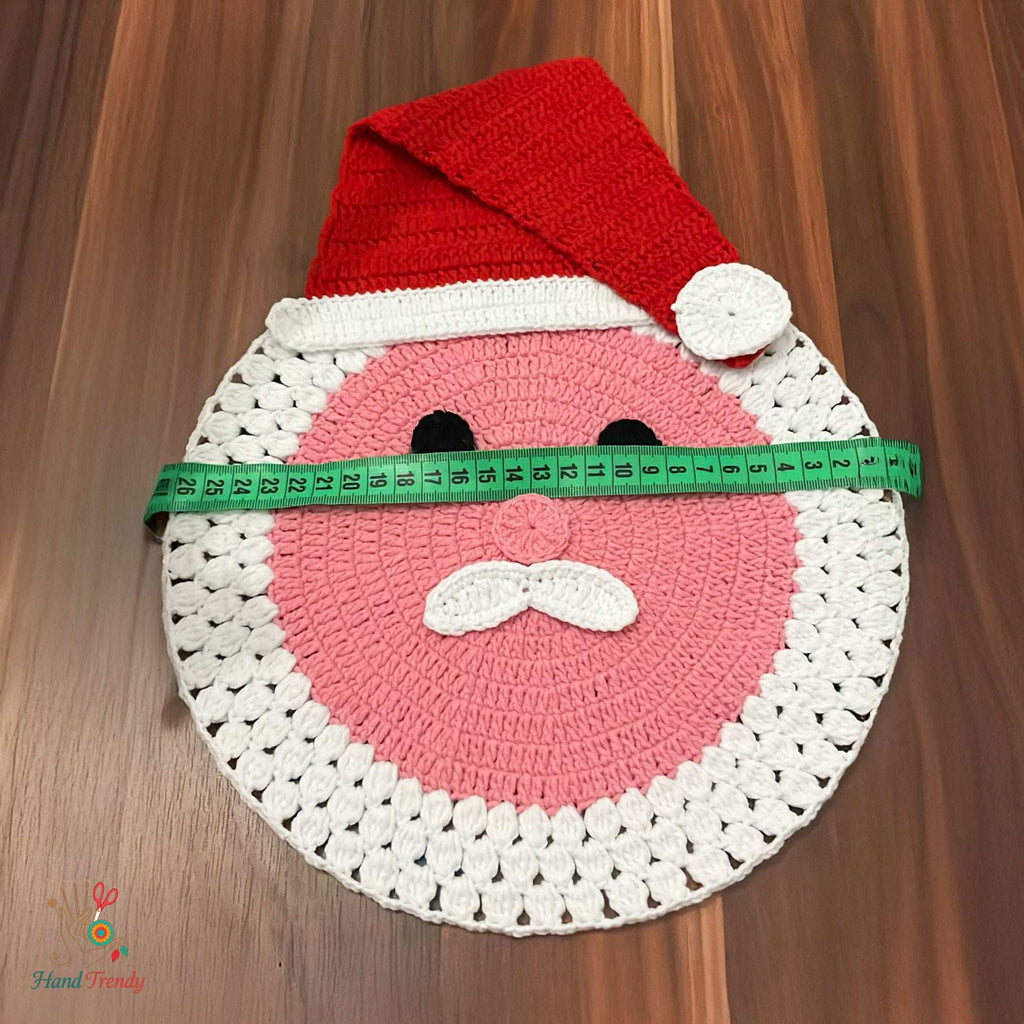 Santa Placemat Crochet Pattern PDF For Christmas Table Decor - Hand Trendy