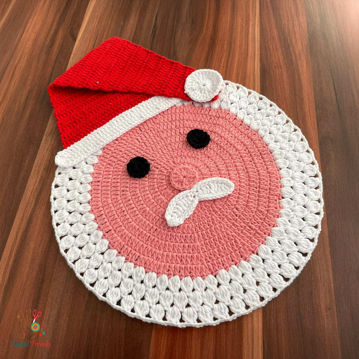 Santa Placemat Crochet Pattern PDF For Christmas Table Decor - Hand Trendy