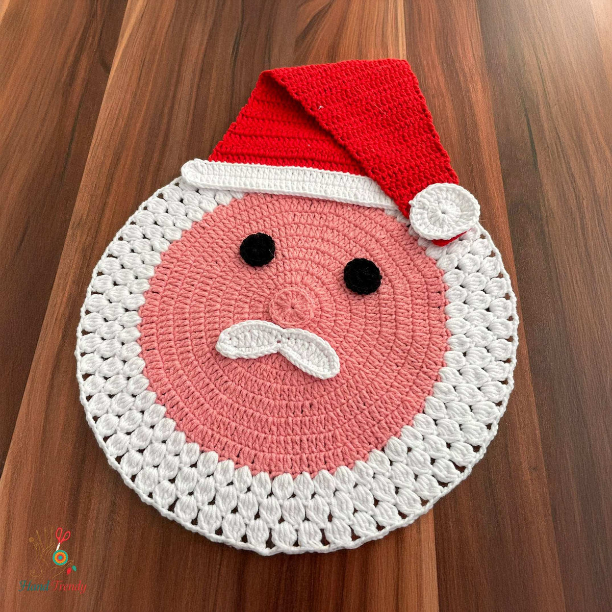 Santa Placemat Crochet Pattern PDF For Christmas Table Decor - Hand Trendy