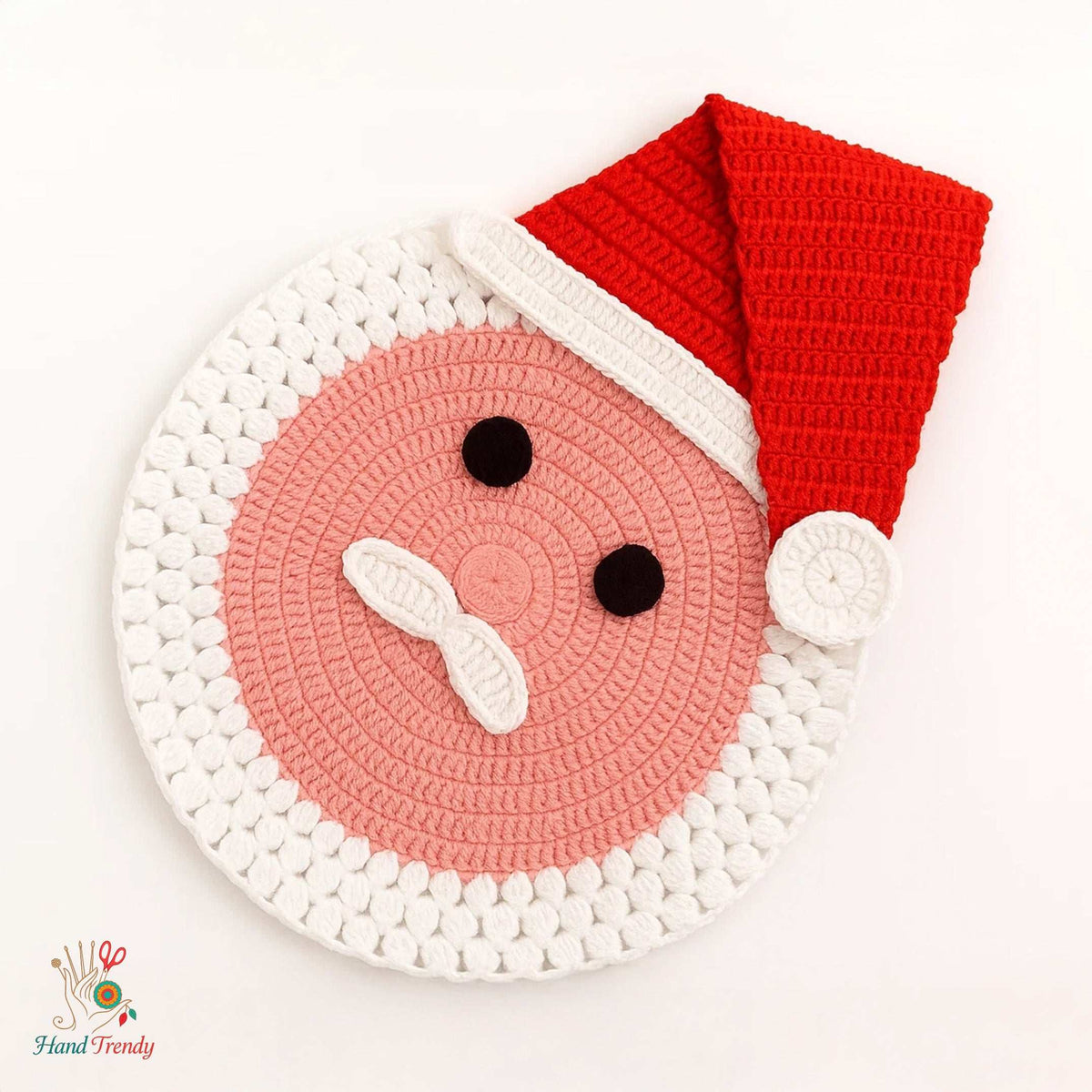 Santa Placemat Crochet Pattern PDF For Christmas Table Decor - Hand Trendy
