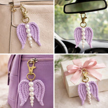 Crochet Angel Wing Keychain Pattern PDF, Bag Charm Tutorial, Pearl Beaded Keyring Design, Handmade Gift Accessory