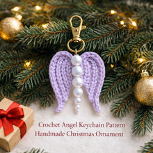 Crochet Angel Wing Keychain Pattern PDF, Bag Charm Tutorial, Pearl Beaded Keyring Design, Handmade Gift Accessory