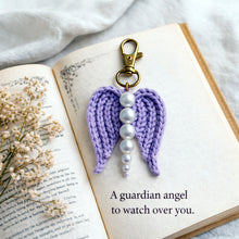 Crochet Angel Wing Keychain Pattern PDF, Bag Charm Tutorial, Pearl Beaded Keyring Design, Handmade Gift Accessory