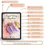 Crochet Angel Wing Keychain Pattern PDF, Bag Charm Tutorial, Pearl Beaded Keyring Design, Handmade Gift Accessory