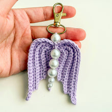 Crochet Angel Wing Keychain Pattern PDF, Bag Charm Tutorial, Pearl Beaded Keyring Design, Handmade Gift Accessory