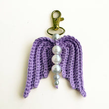 Crochet Angel Wing Keychain Pattern PDF, Bag Charm Tutorial, Pearl Beaded Keyring Design, Handmade Gift Accessory