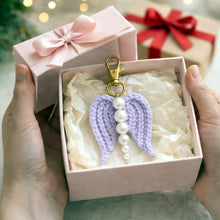 Crochet Angel Wing Keychain Pattern PDF, Bag Charm Tutorial, Pearl Beaded Keyring Design, Handmade Gift Accessory